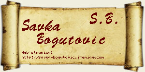 Savka Bogutović vizit kartica